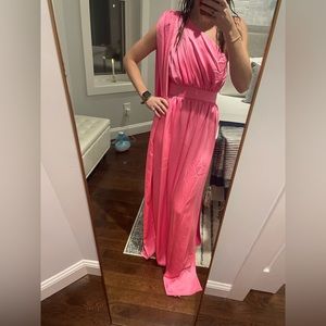 Pink Ramy Brook gown zero 0 one shoulder maxi dress